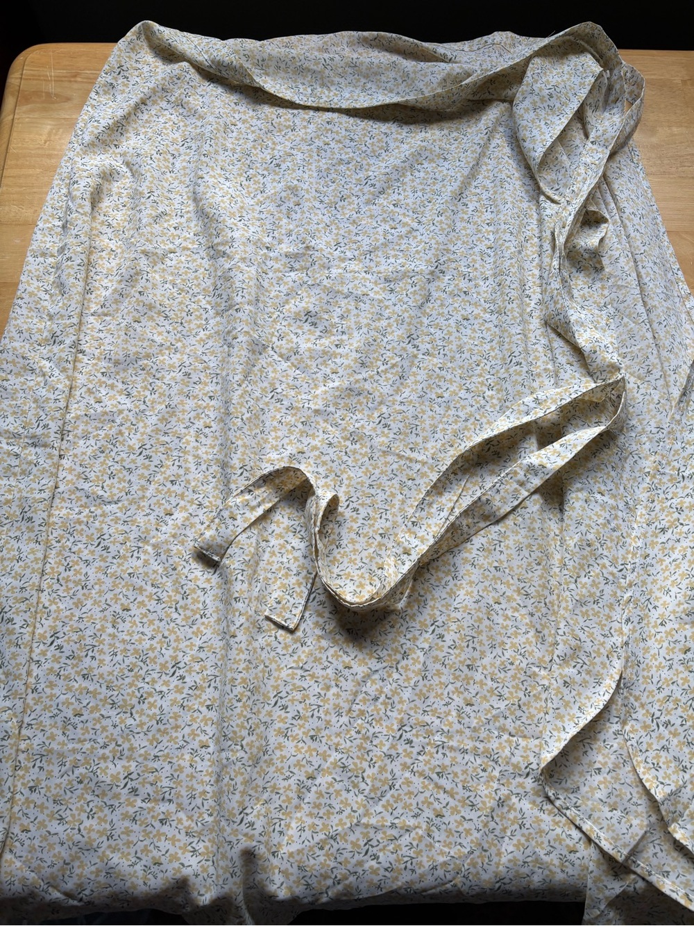 Women's Yellow Floral Wrap Top with Tie